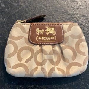 Authentic Coach Logo Zipper Pouch with Key Ring
